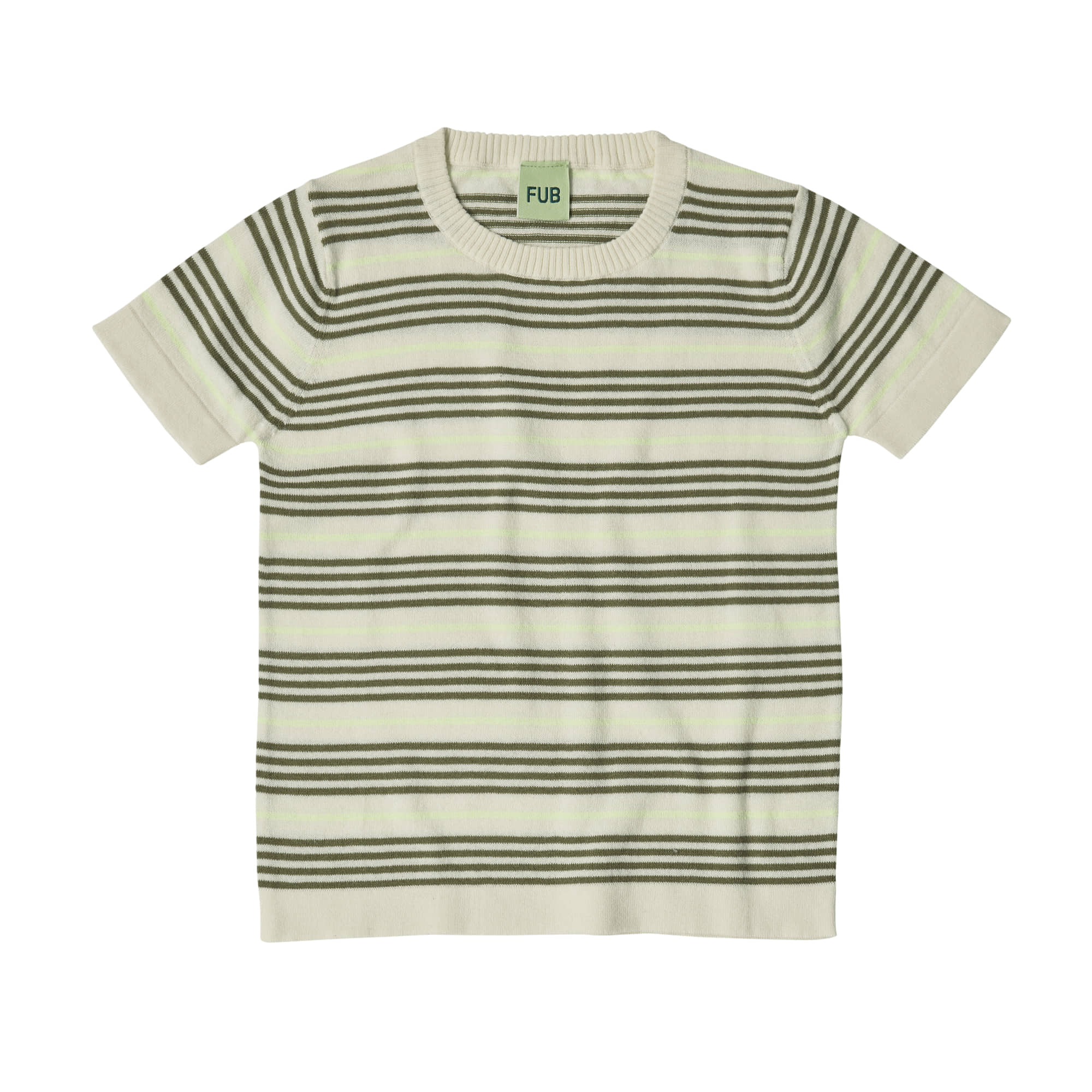[FUB] Striped T-Shirt ecru/olive